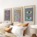 Buntes Yayoi Kusama Poster-Set, 3er-Pack, Museumskunst