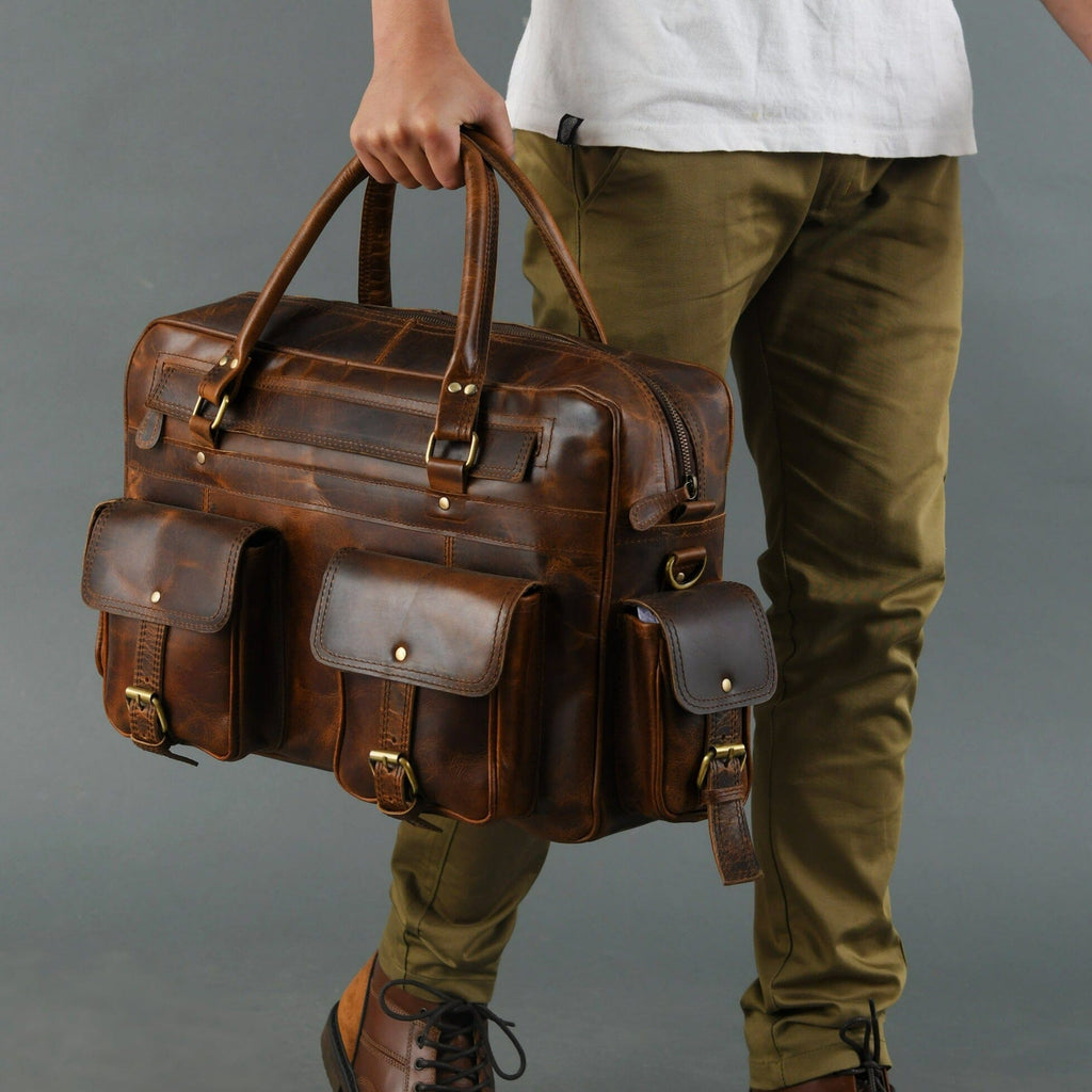 Finn Handgefertigte Laptoptasche aus Büffelleder
