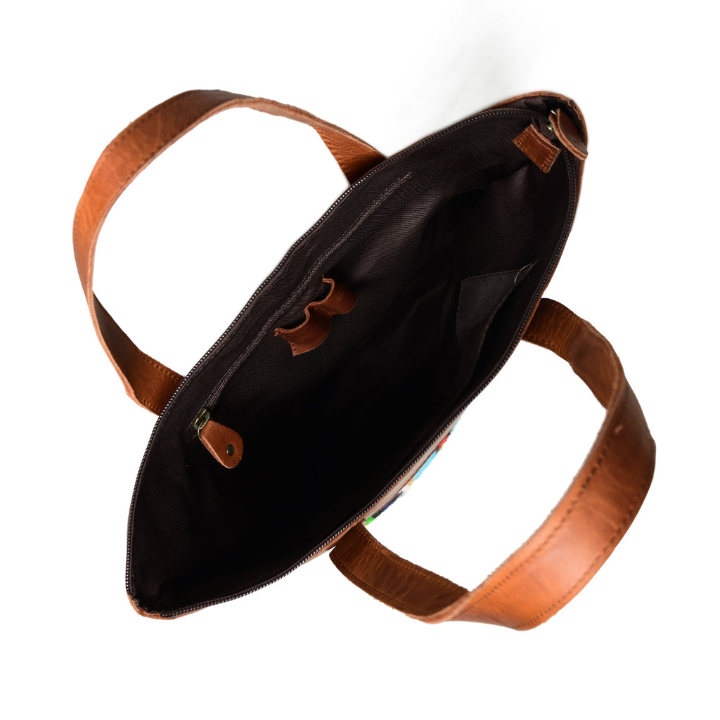 Mehrfarbige Ledertasche