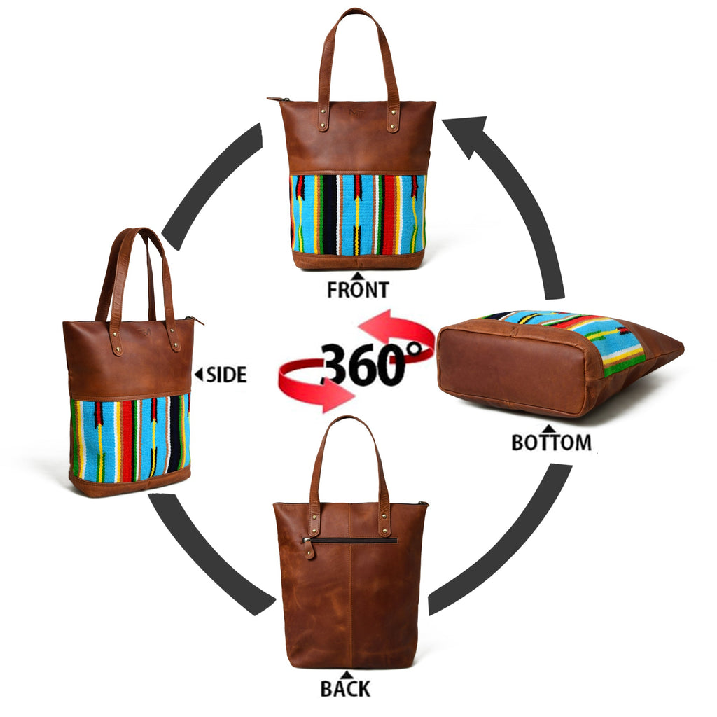 Mehrfarbige Ledertasche