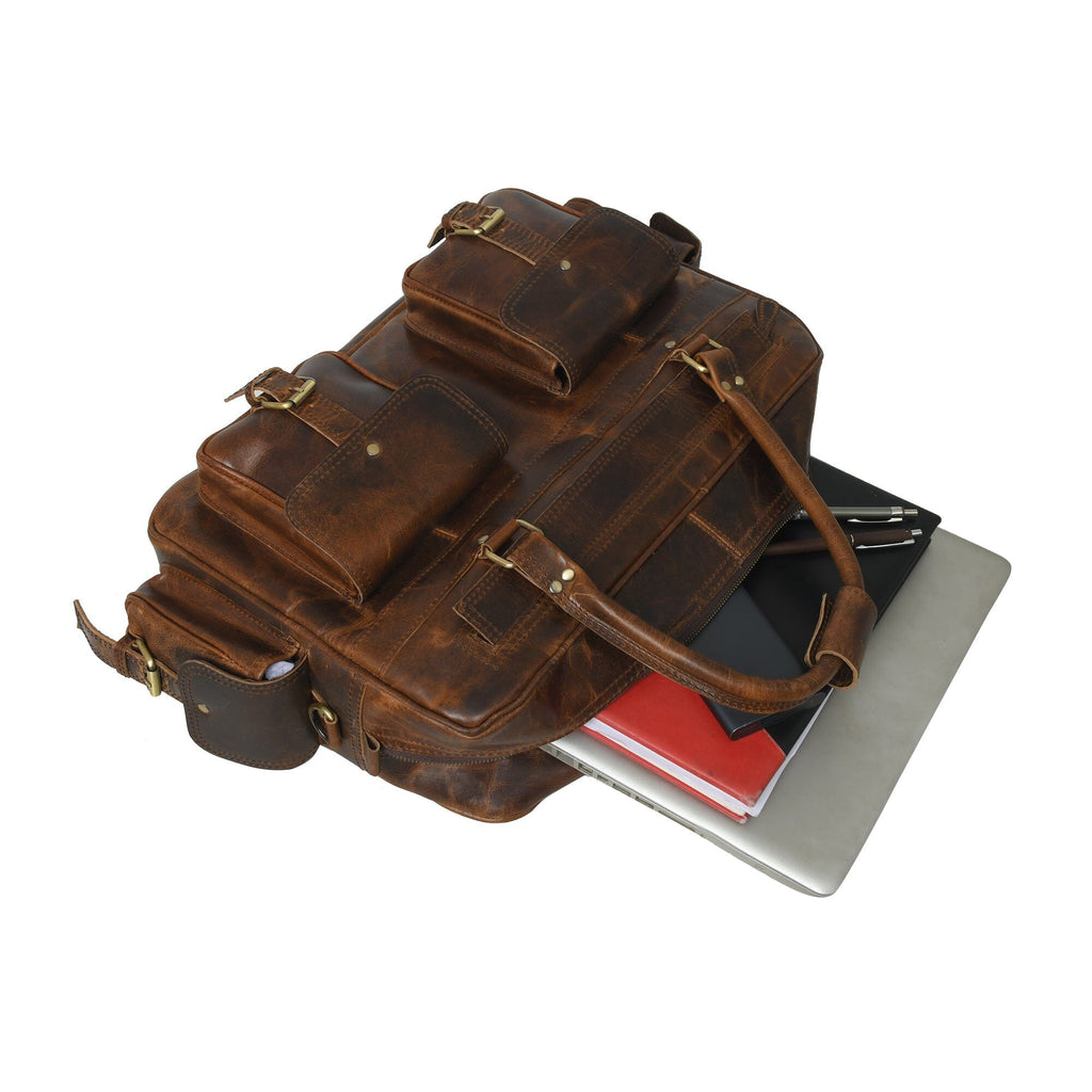 Finn Handgefertigte Laptoptasche aus Büffelleder