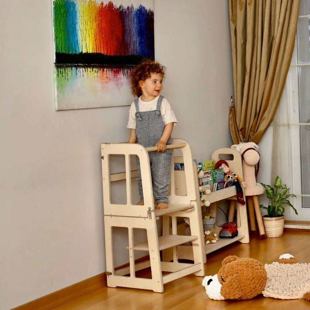 2in1 Montessori Lernturm & Schreibtisch