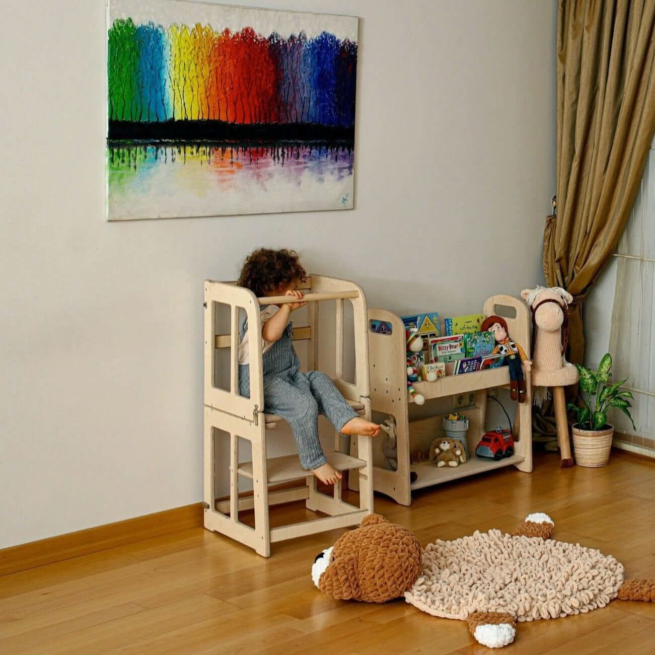 2in1 Montessori Lernturm & Schreibtisch