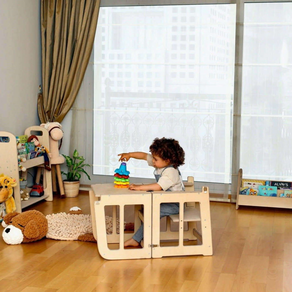 2in1 Montessori Lernturm & Schreibtisch