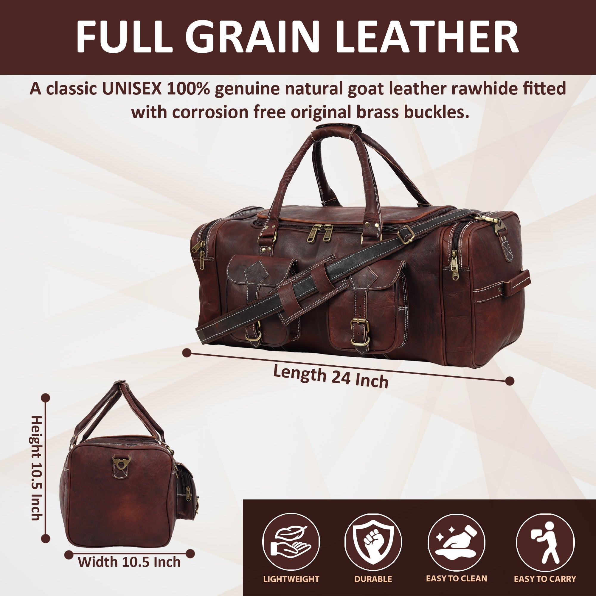 Vintage Dunkelbraune Reisetasche