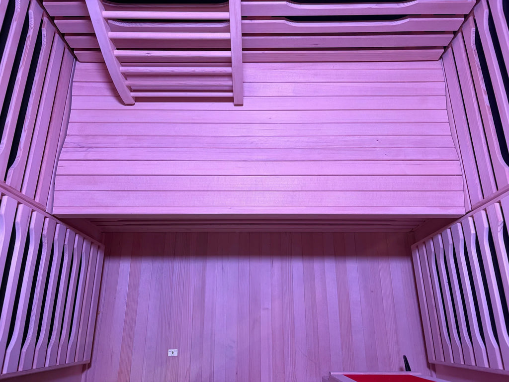 Blisspod | Milano | Vollspektrum-Sauna | Kanadisches Hemlockholz | Ultra-niedrige EMF | 5 Ferninfrarot- & 1 Rotglas-Heizstrahler | Chromotherapie | Für bis zu 2 Personen