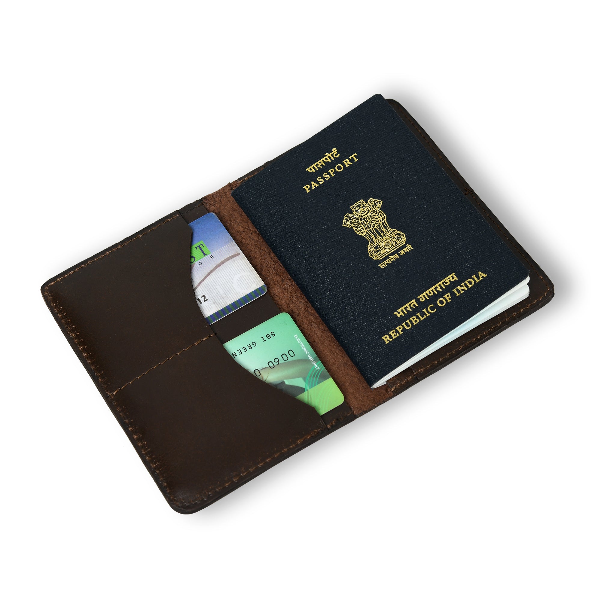 PassportPlus Lederhülle – Dunkelbraun