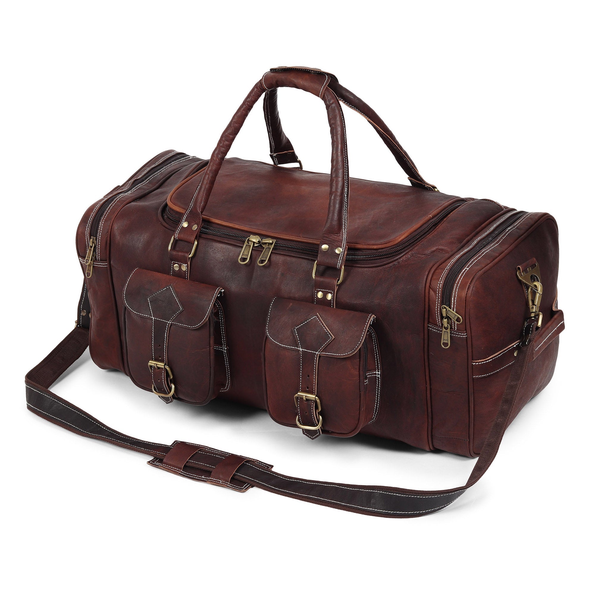 Vintage Dunkelbraune Reisetasche