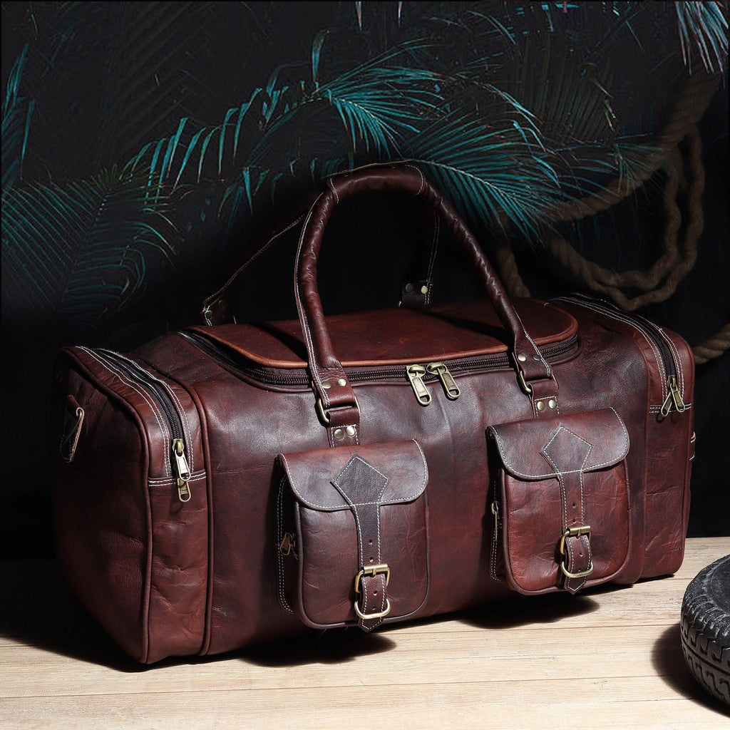 Vintage Dunkelbraune Reisetasche