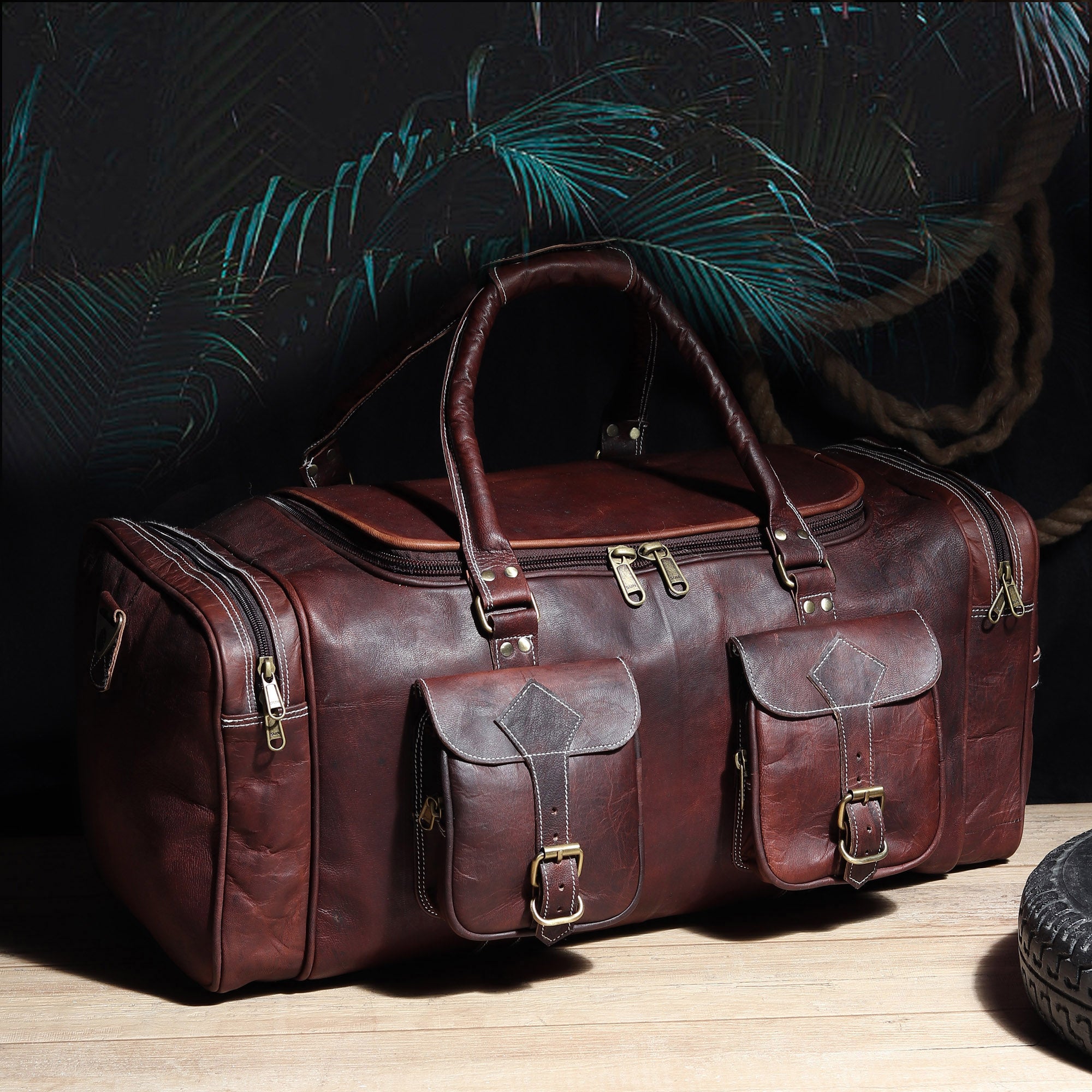 Vintage Dunkelbraune Reisetasche