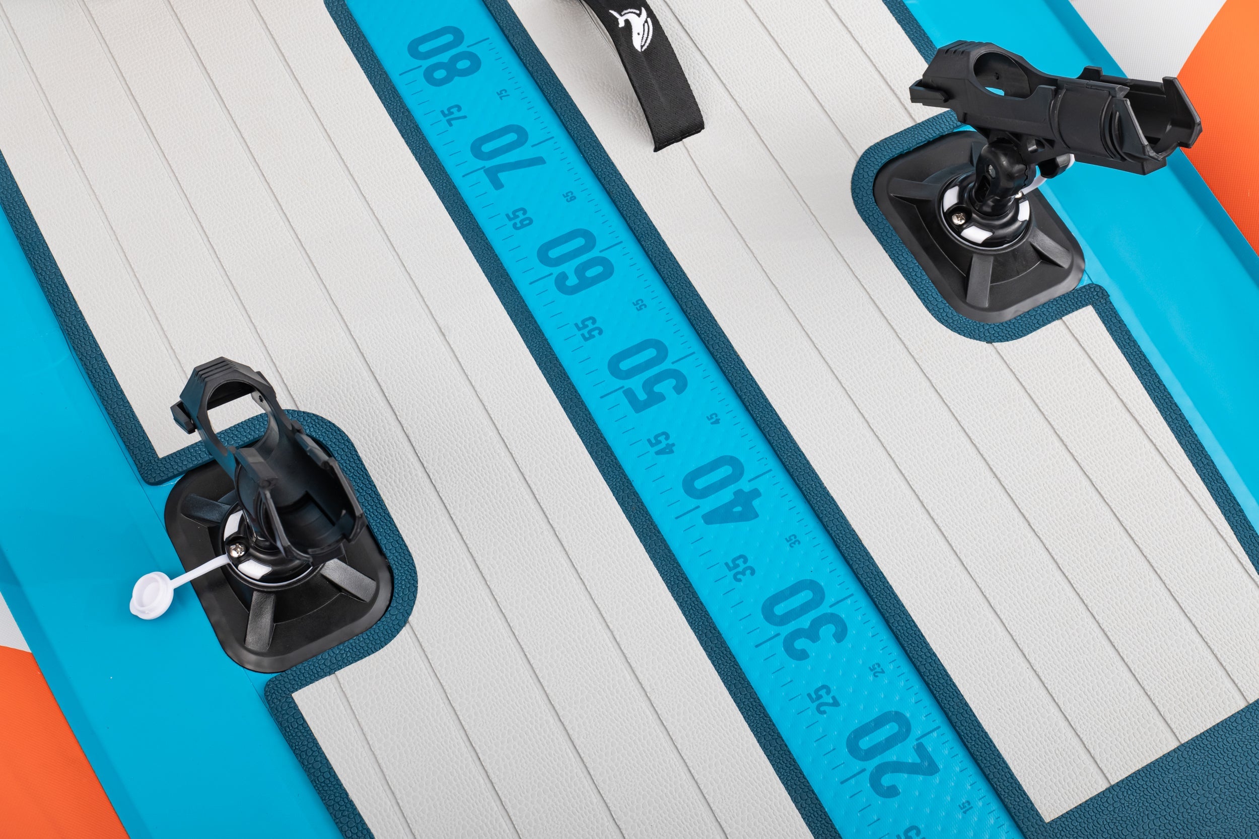 Nautiqua | CAPRI | Aufblasbares Deluxe 3-Kammer Angel-SUP Board mit Drop-Stitch-Technologie | 1 Person | 150 kg Tragkraft | Handpumpe & Tragetasche inklusive