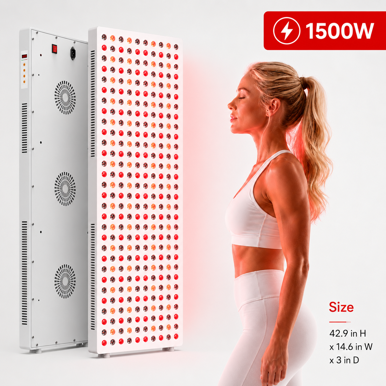 Rotlicht- & Nahinfrarotlichttherapie-Panel, Ganzkörper, 1500W