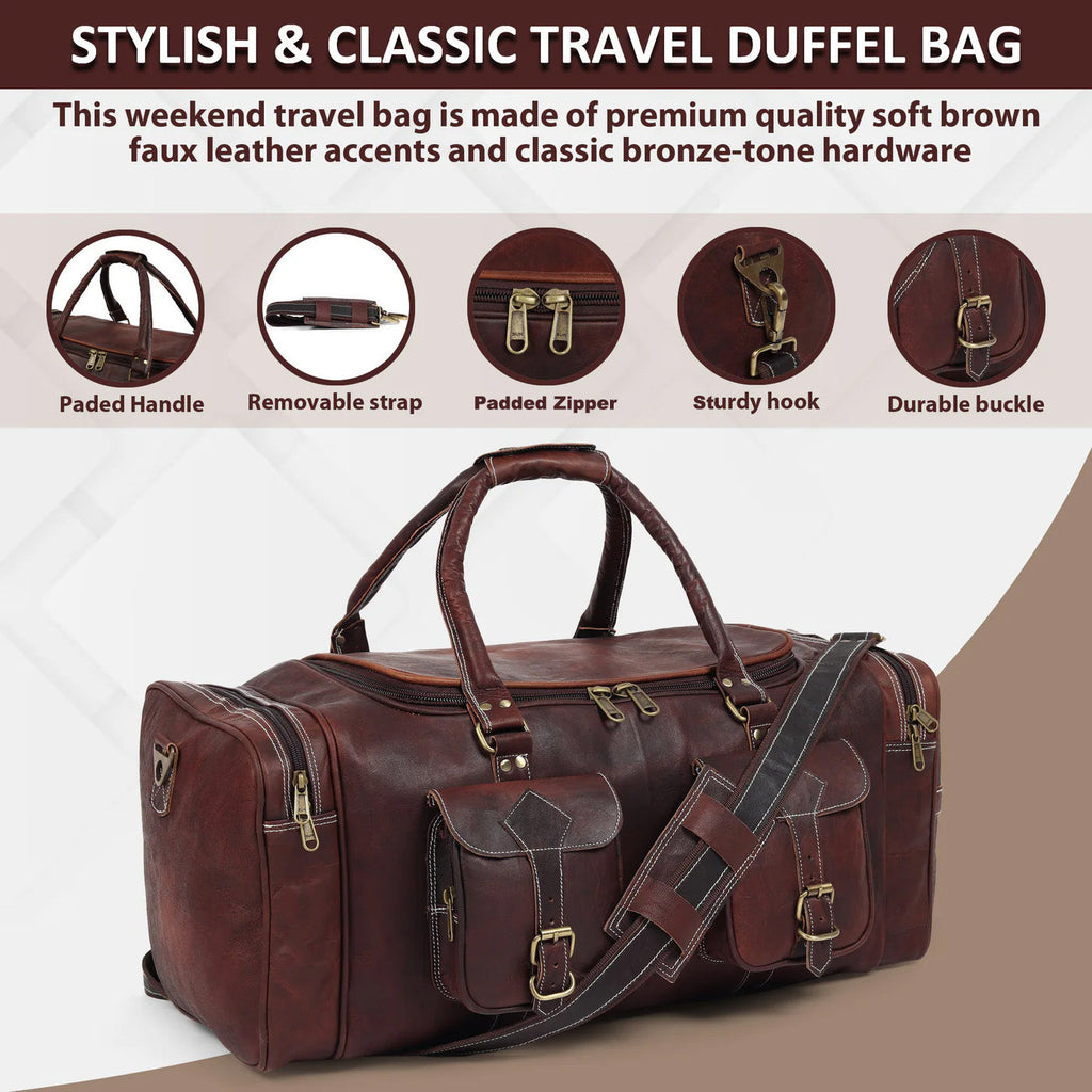 Vintage Dunkelbraune Reisetasche