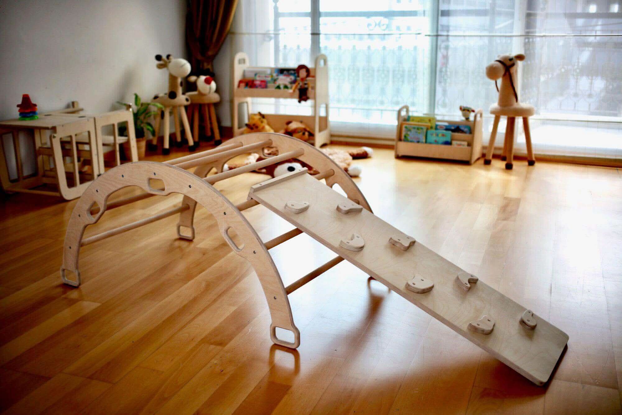 Montessori Schaukelwippe mit Rampe und Kissen