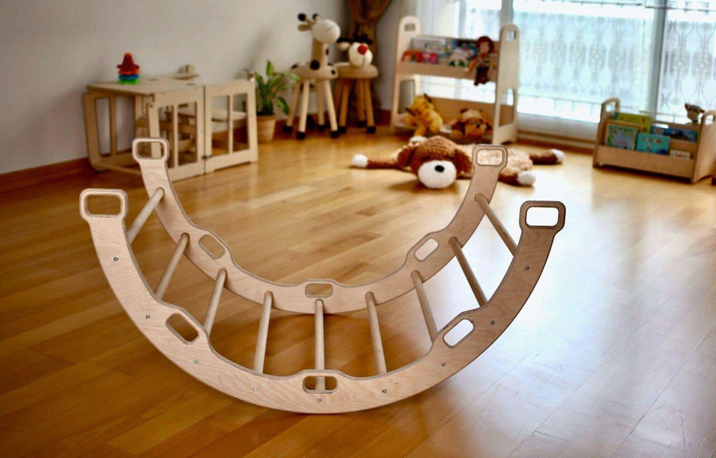 Climbing Arch / Rocker with Forest Pattern Pillow