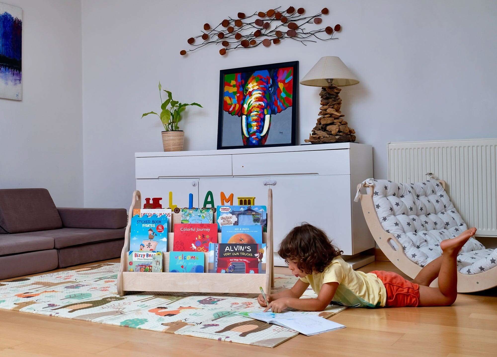 Seatable Wooden Bookshelf / Small-Medium-Large Size
