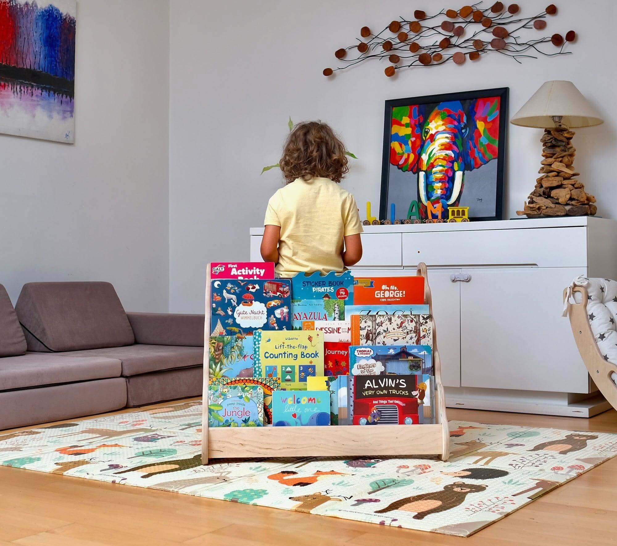 Seatable Wooden Bookshelf / Small-Medium-Large Size