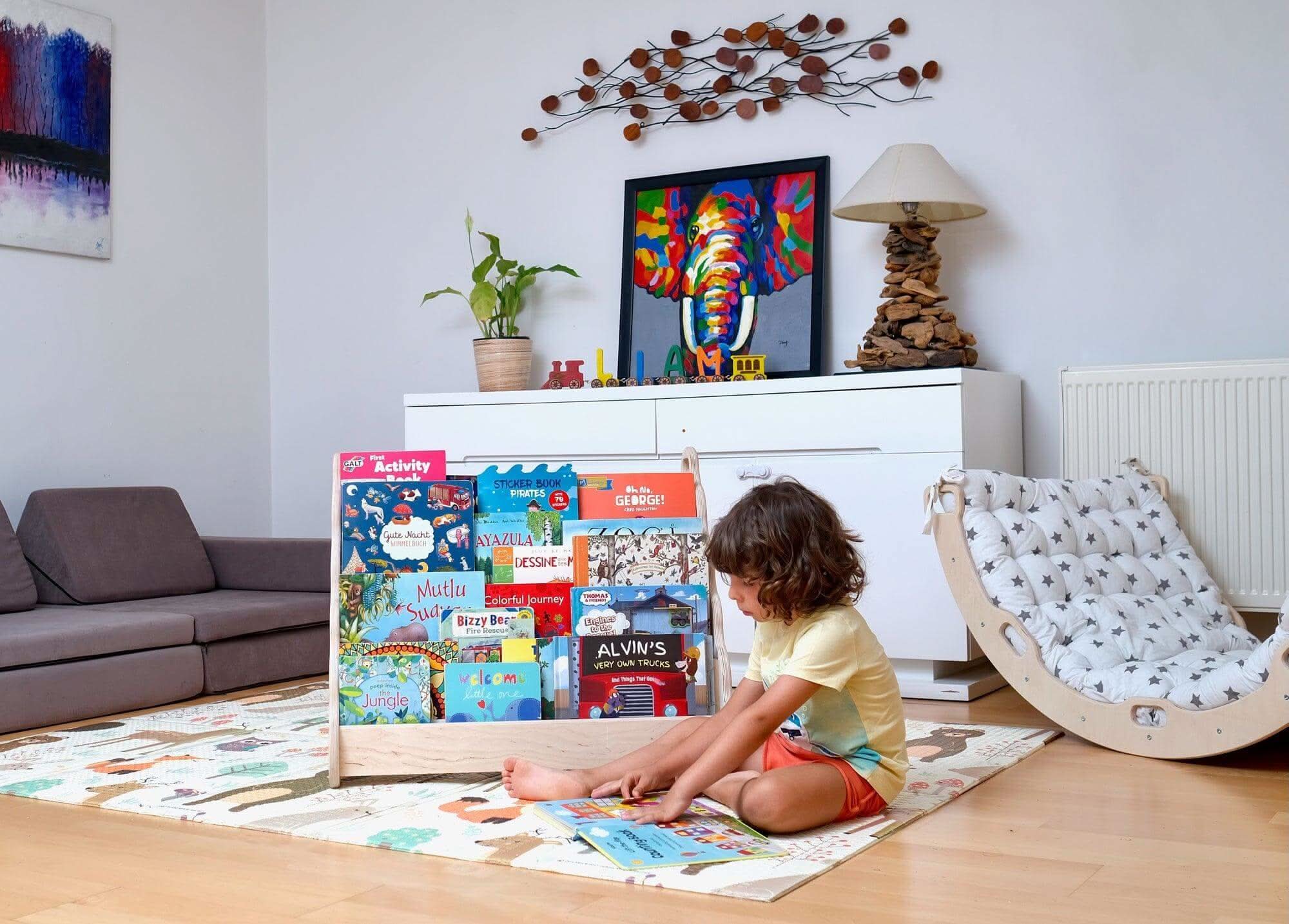 Seatable Wooden Bookshelf / Small-Medium-Large Size